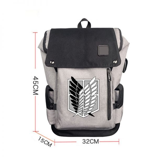 Anime Backpack Attack on Titan Backpacks Teenagers Cartoon Canvas SchoolBag New Fashion Men Female Travel Outdoor 5 - Redo Of Healer Store